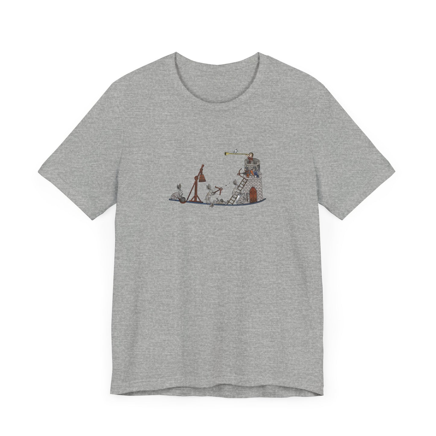 Medieval Rabbits Castle Siege, Medieval Manuscript Art T-shirt
