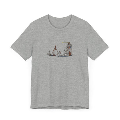 Medieval Rabbits Castle Siege, Medieval Manuscript Art T-shirt