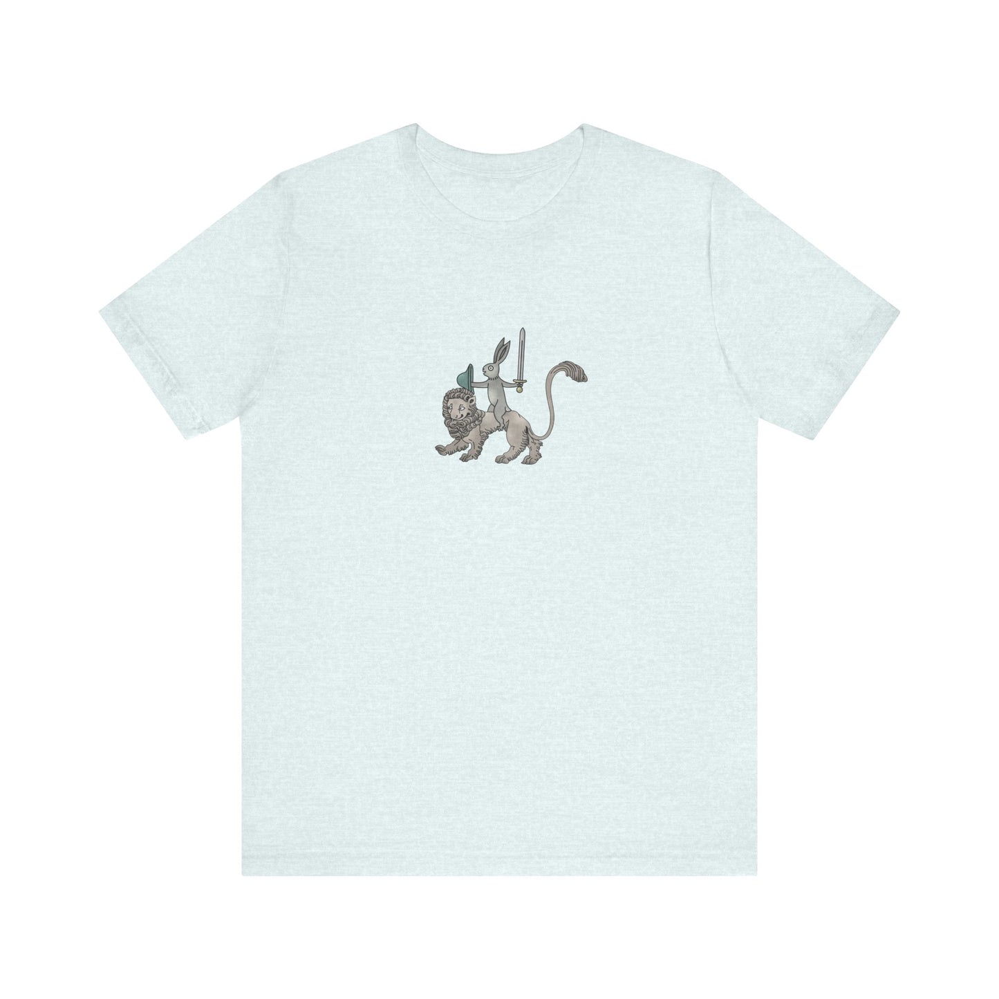 Sword-wielding Medieval Rabbit Riding a Lion Posters and Art Prints Tee