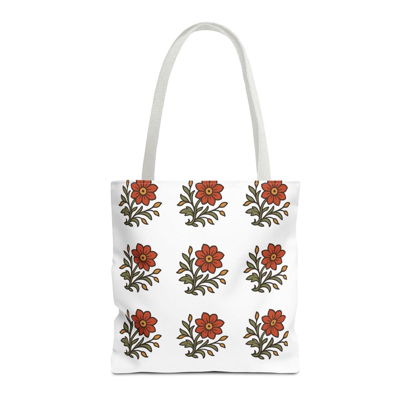Folk Bloom Emblem 2, Original Floral Tote Bag