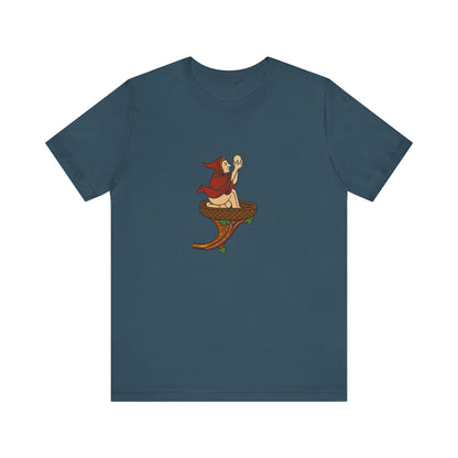 The Eggman Monk, Medieval Marginalia Print T-shirt