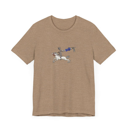 Rabbit Hunting Human, Marginalia Manuscript Art Unisex T-Shirt