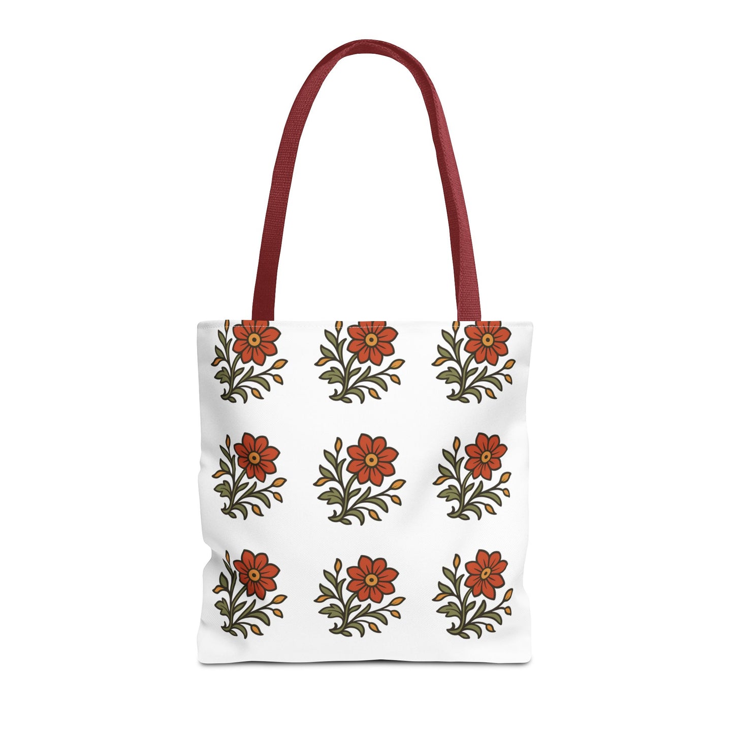 Folk Bloom Emblem 2, Original Floral Tote Bag