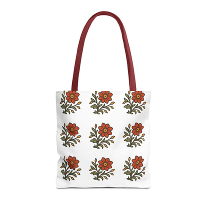 Folk Bloom Emblem 2, Original Floral Tote Bag