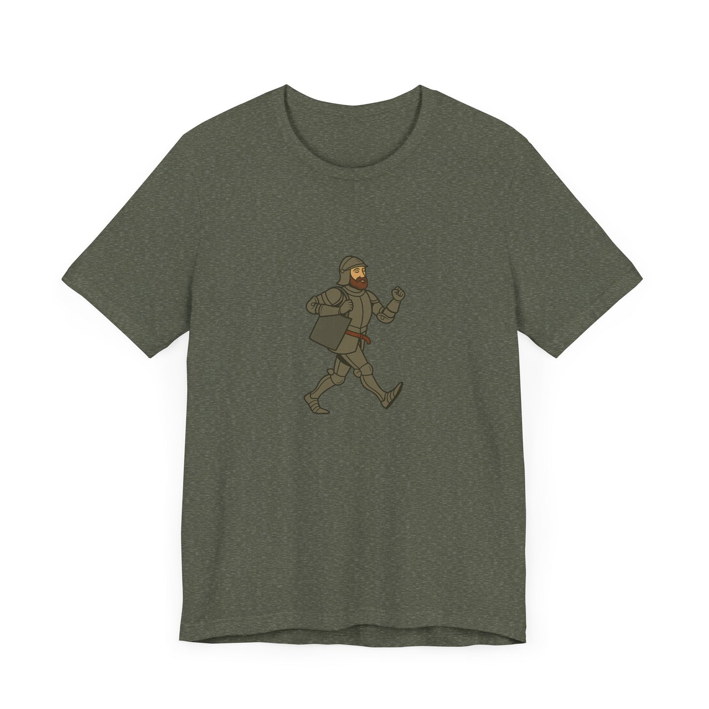 Knight on the Go - Medieval Humor - Urban Chivalry Unisex Heavy Cotton T-shirt