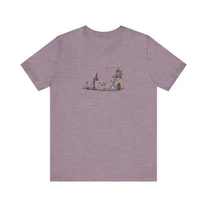 Medieval Rabbits Castle Siege, Medieval Manuscript Art T-shirt