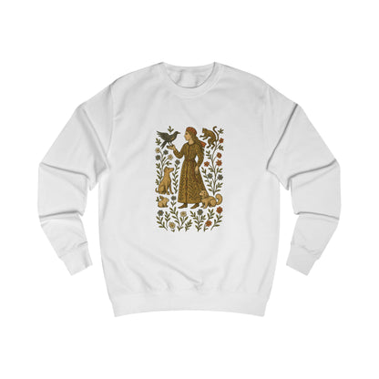 Lady of the Grove, Medieval Botanical Portrait Tee, Bohemian Floral Sweatshirt