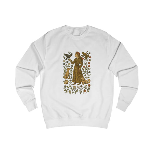 Lady of the Grove, Medieval Botanical Portrait Tee, Bohemian Floral Sweatshirt