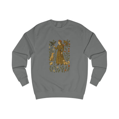 Lady of the Grove, Medieval Botanical Portrait Tee, Bohemian Floral Sweatshirt