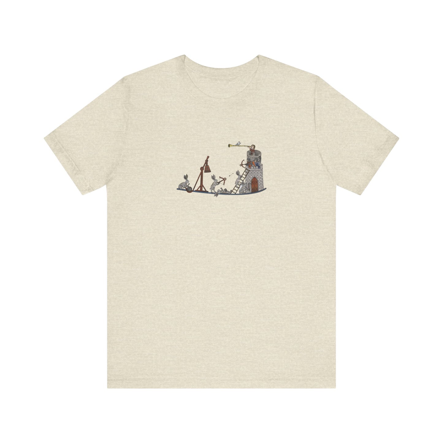 Medieval Rabbits Castle Siege, Medieval Manuscript Art T-shirt