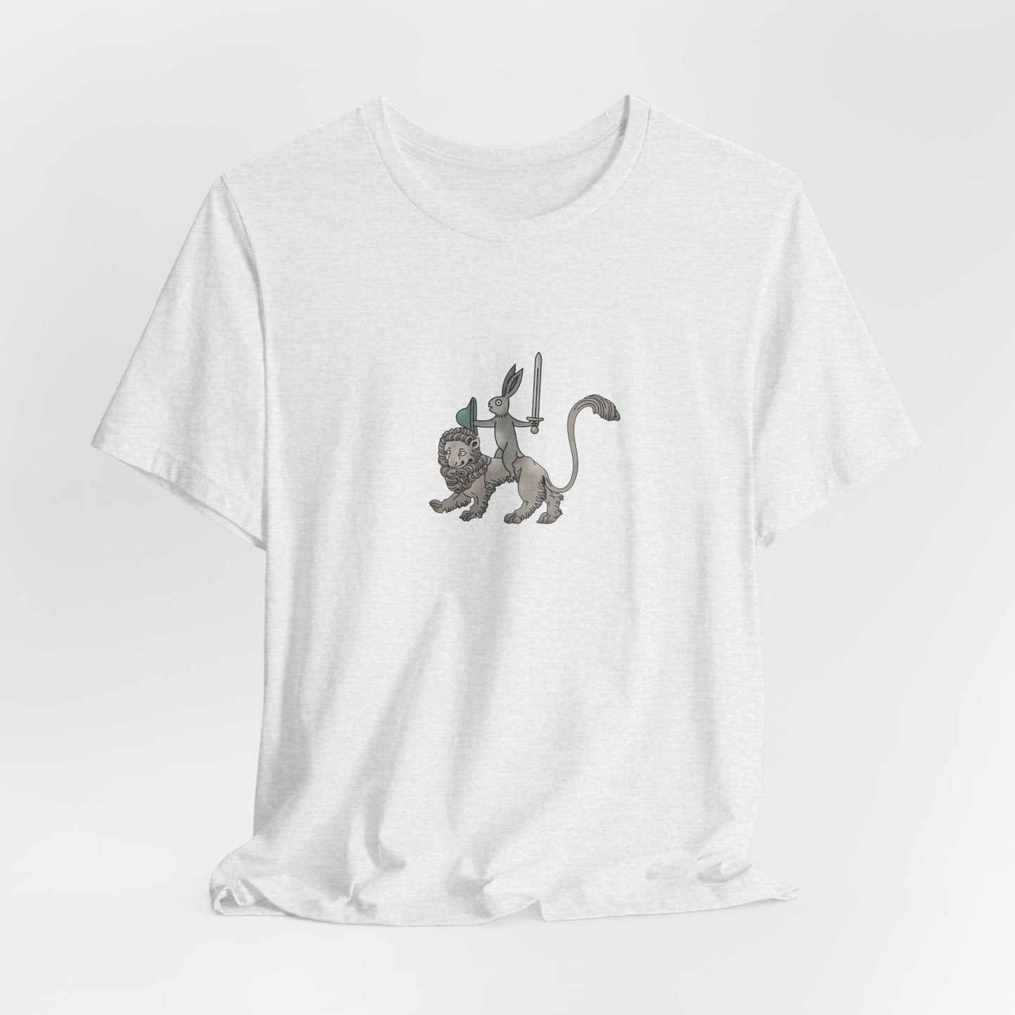 Sword-wielding Medieval Rabbit Riding a Lion Posters and Art Prints Tee