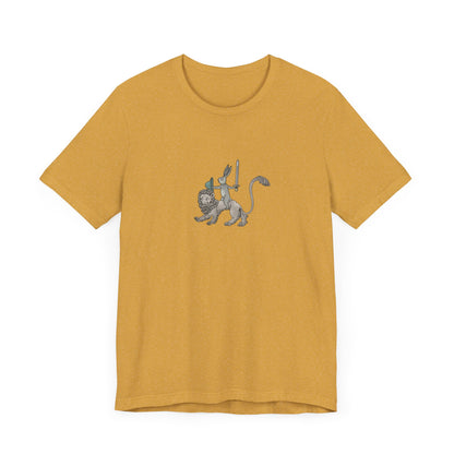 Sword-wielding Medieval Rabbit Riding a Lion Posters and Art Prints Tee