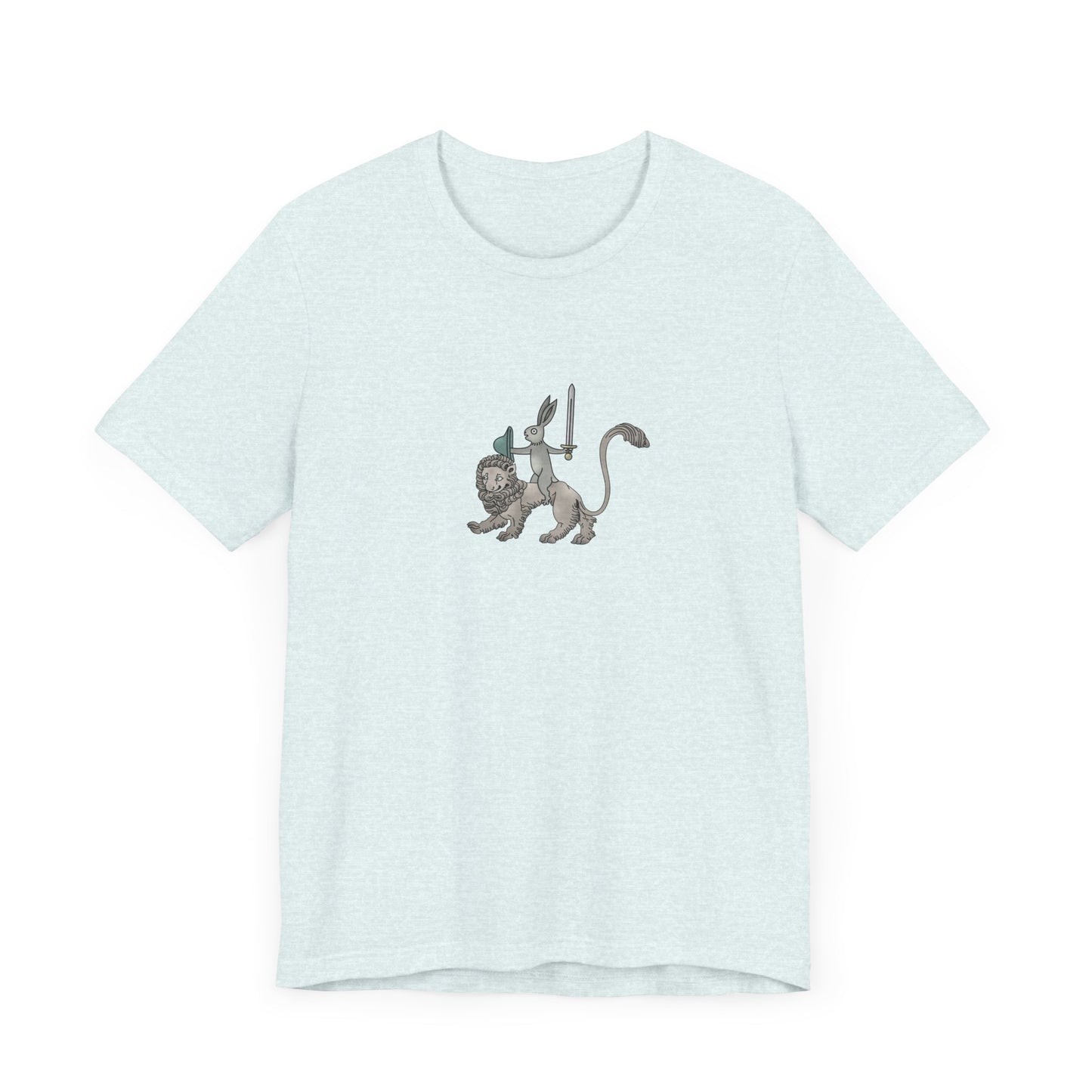 Sword-wielding Medieval Rabbit Riding a Lion Posters and Art Prints Tee