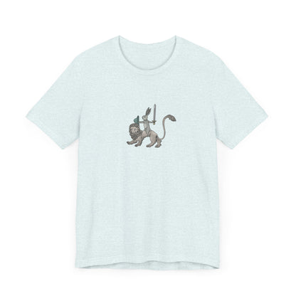 Sword-wielding Medieval Rabbit Riding a Lion Posters and Art Prints Tee