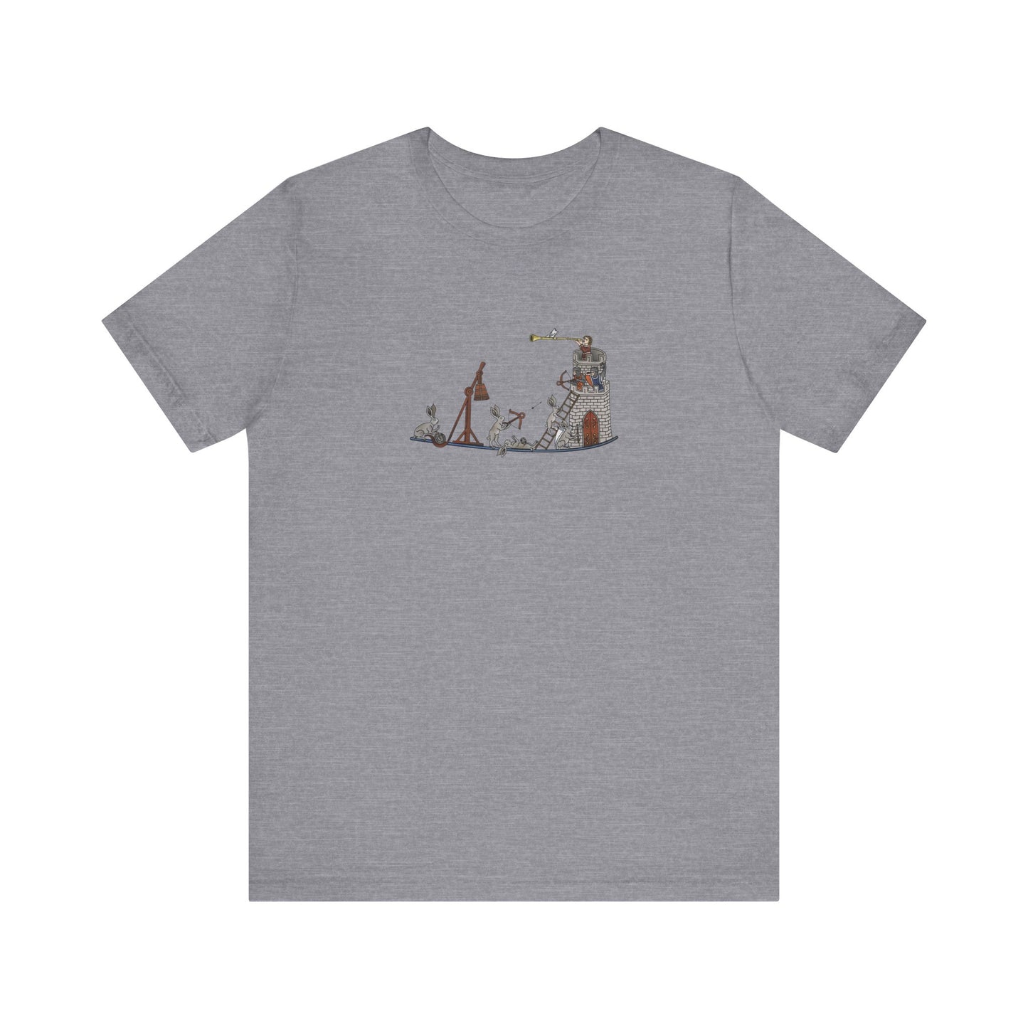 Medieval Rabbits Castle Siege, Medieval Manuscript Art T-shirt