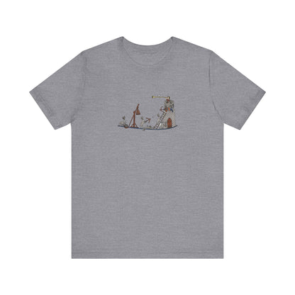 Medieval Rabbits Castle Siege, Medieval Manuscript Art T-shirt
