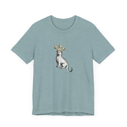 Silly Medieval Cat with Crown – 15th Century Heraldic Art Tee