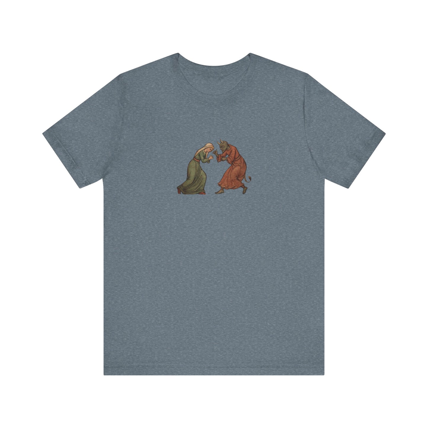 The Virgin Mary punching the Devil Medieval Manuscript T-shirt