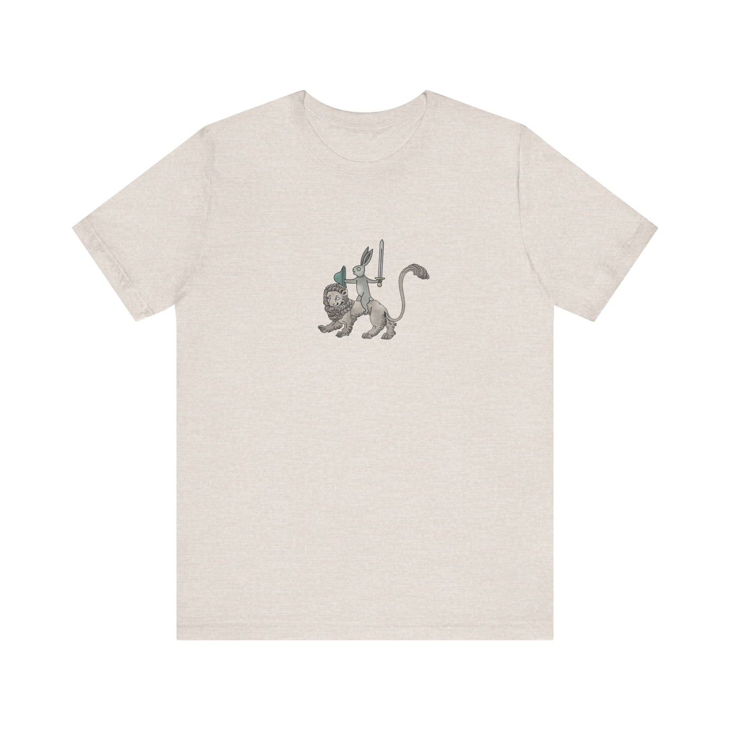 Sword-wielding Medieval Rabbit Riding a Lion Posters and Art Prints Tee