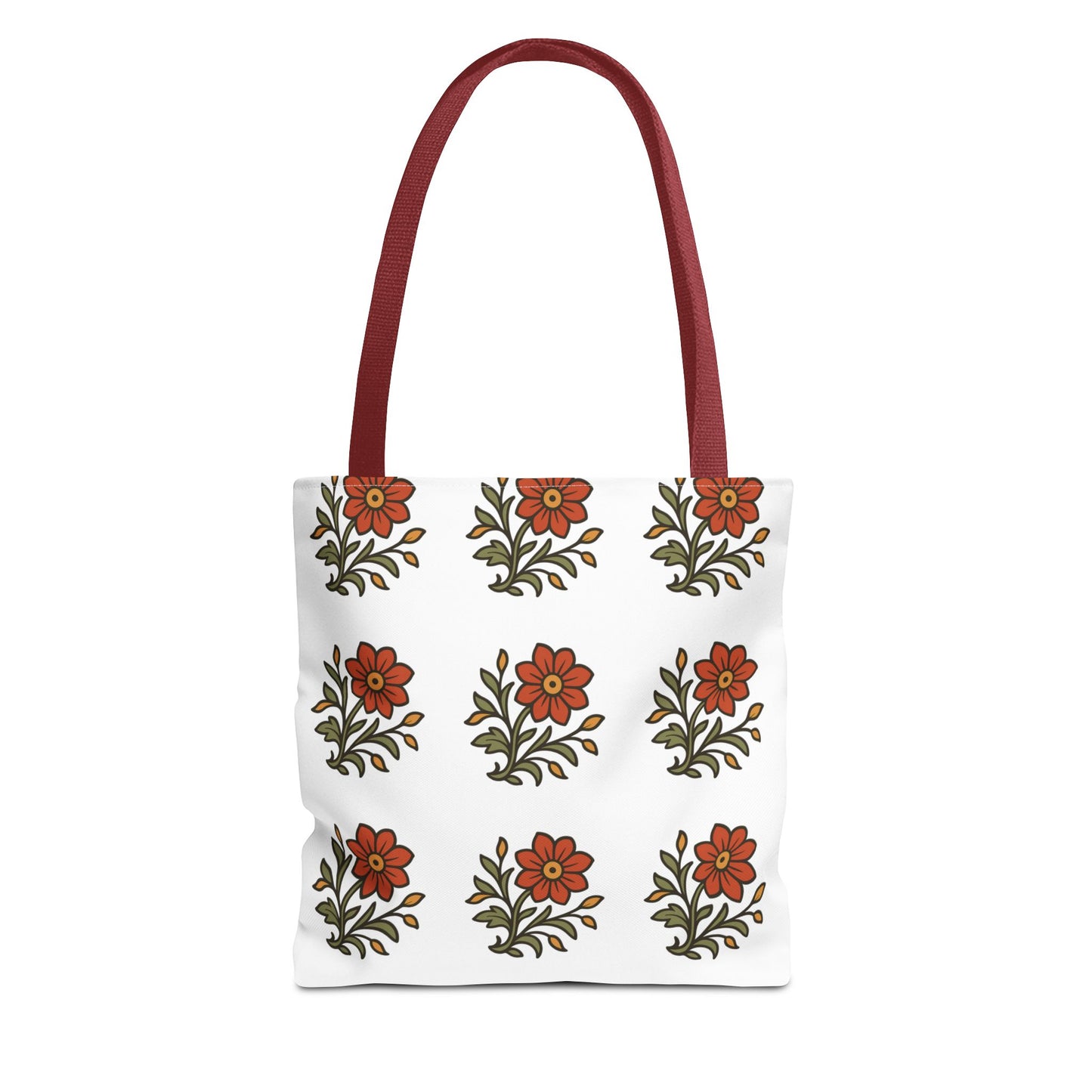 Folk Bloom Emblem 2, Original Floral Tote Bag