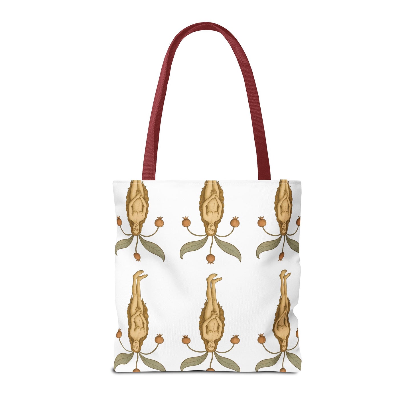 Mandragora Muse, Medieval Herb Lore Unisex Whimsical Patterned Tote Bag