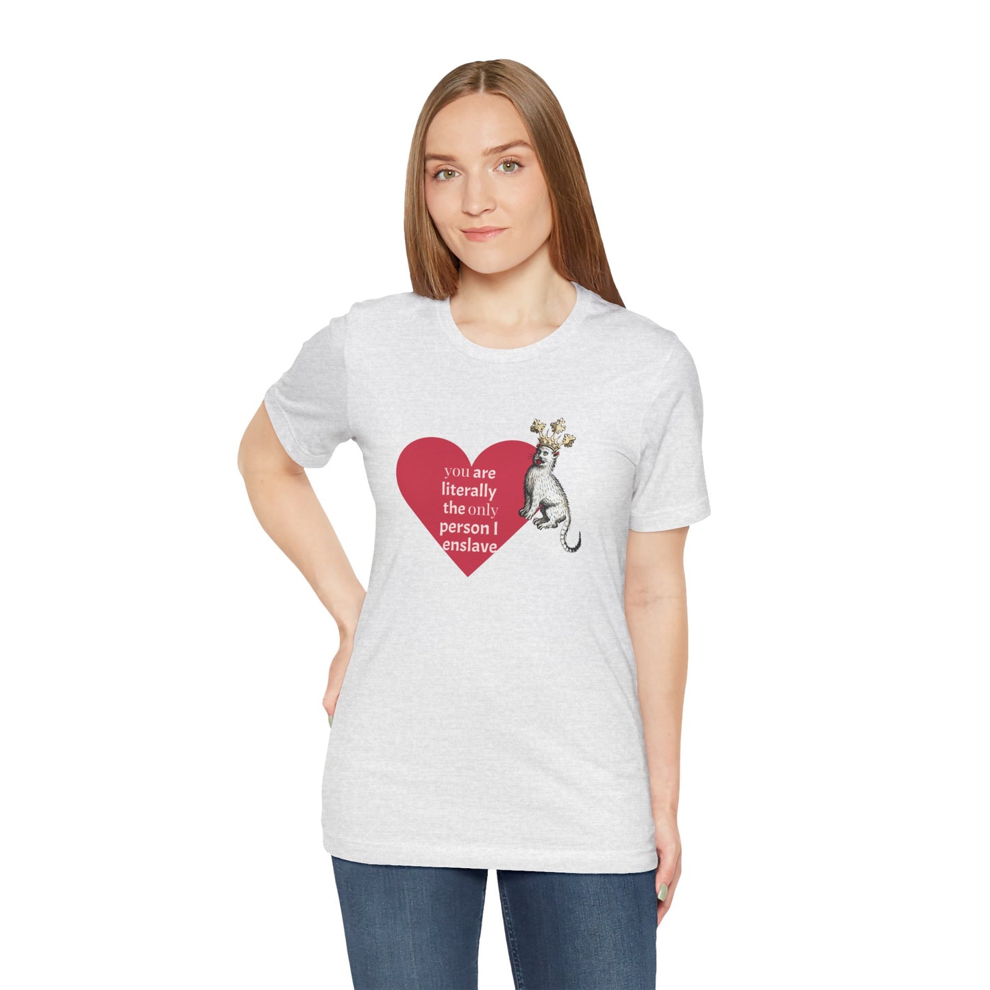 Silly Medieval Cat with Crown, His Majesty's Favorite Slave Tee