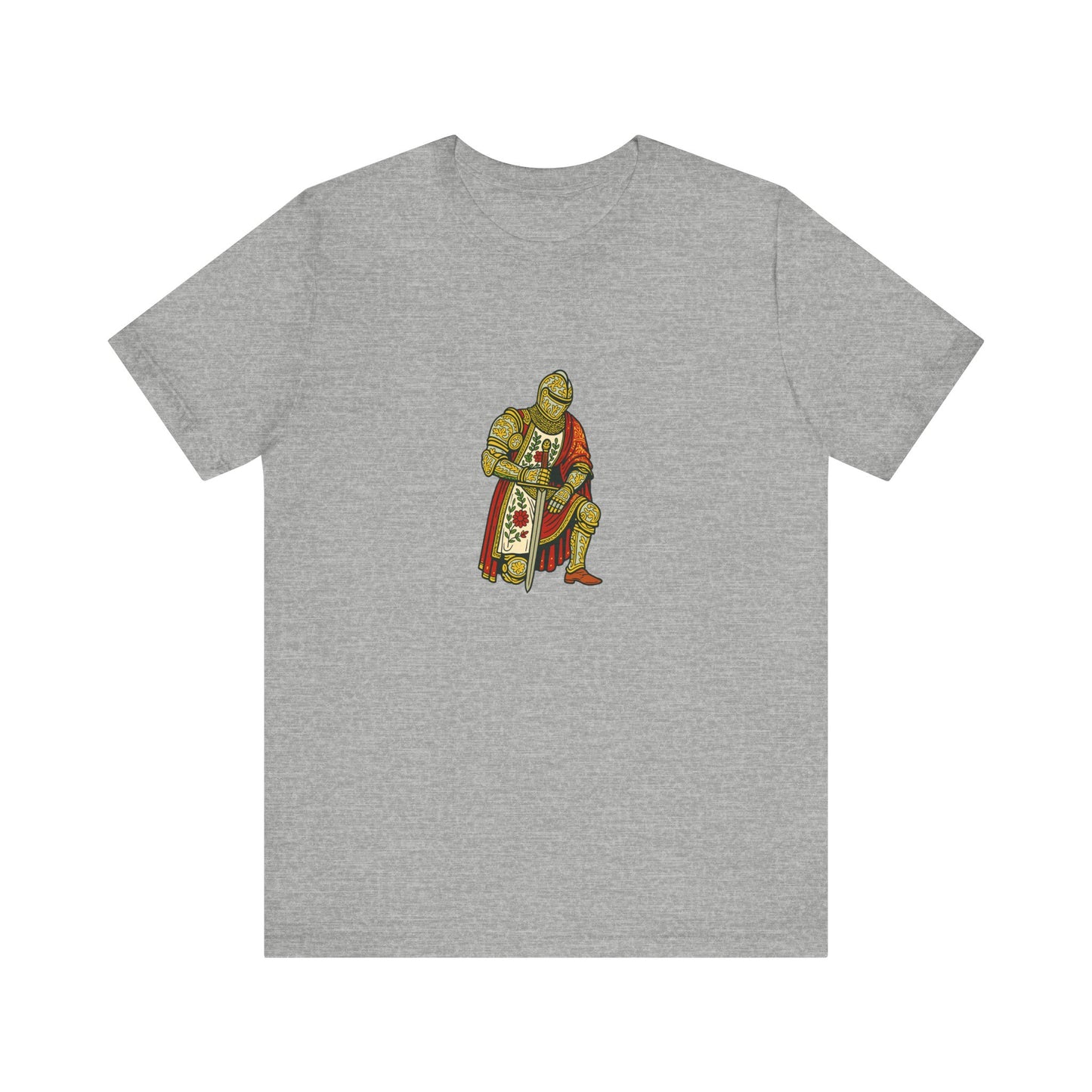 Kneeling Medieval Knight Floral Tee