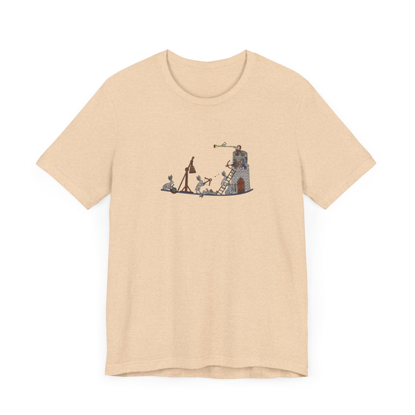 Medieval Rabbits Castle Siege, Medieval Manuscript Art T-shirt