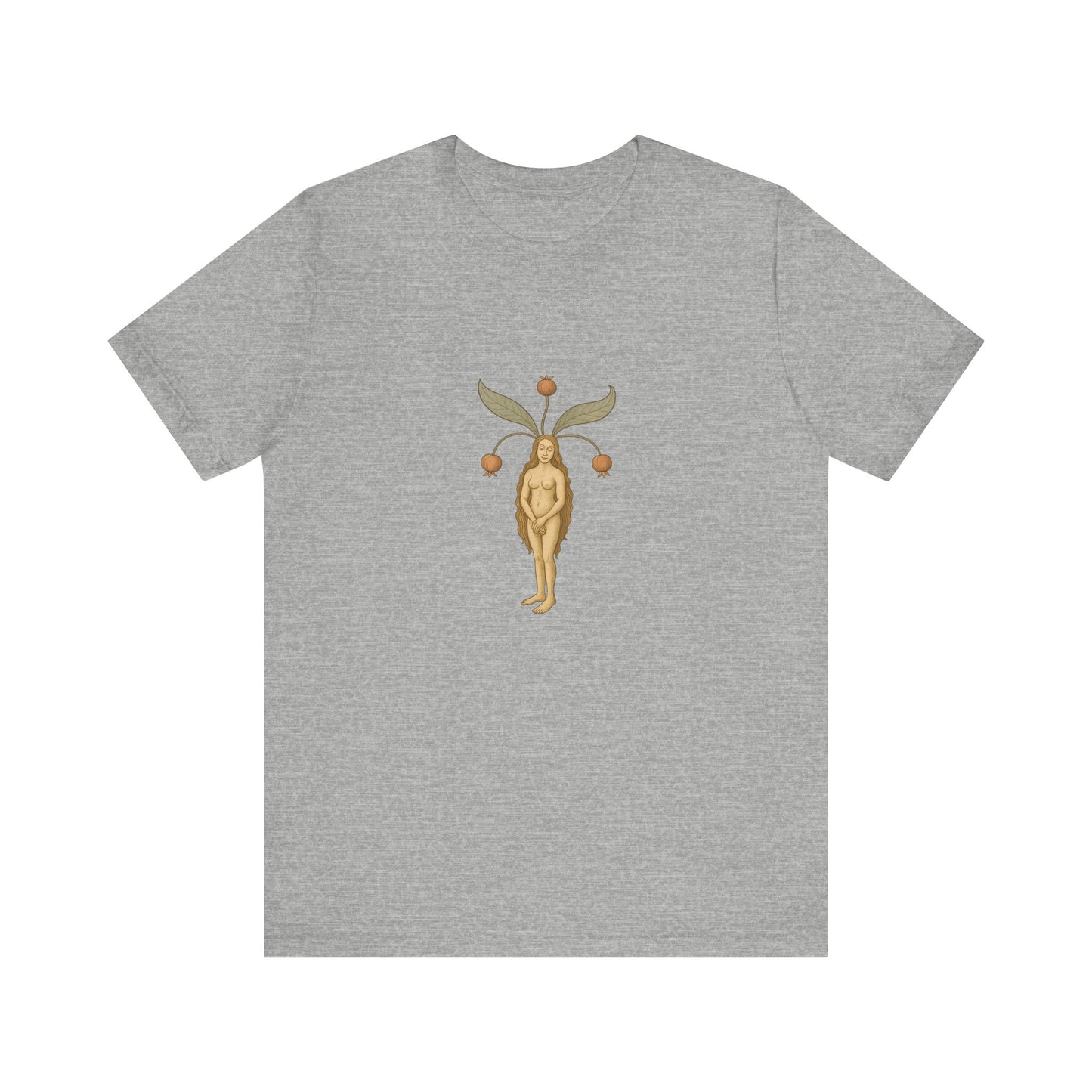 Big Mandragora Muse, Medieval Mandrake Herb Lore Unisex Heavy Cotton Tee