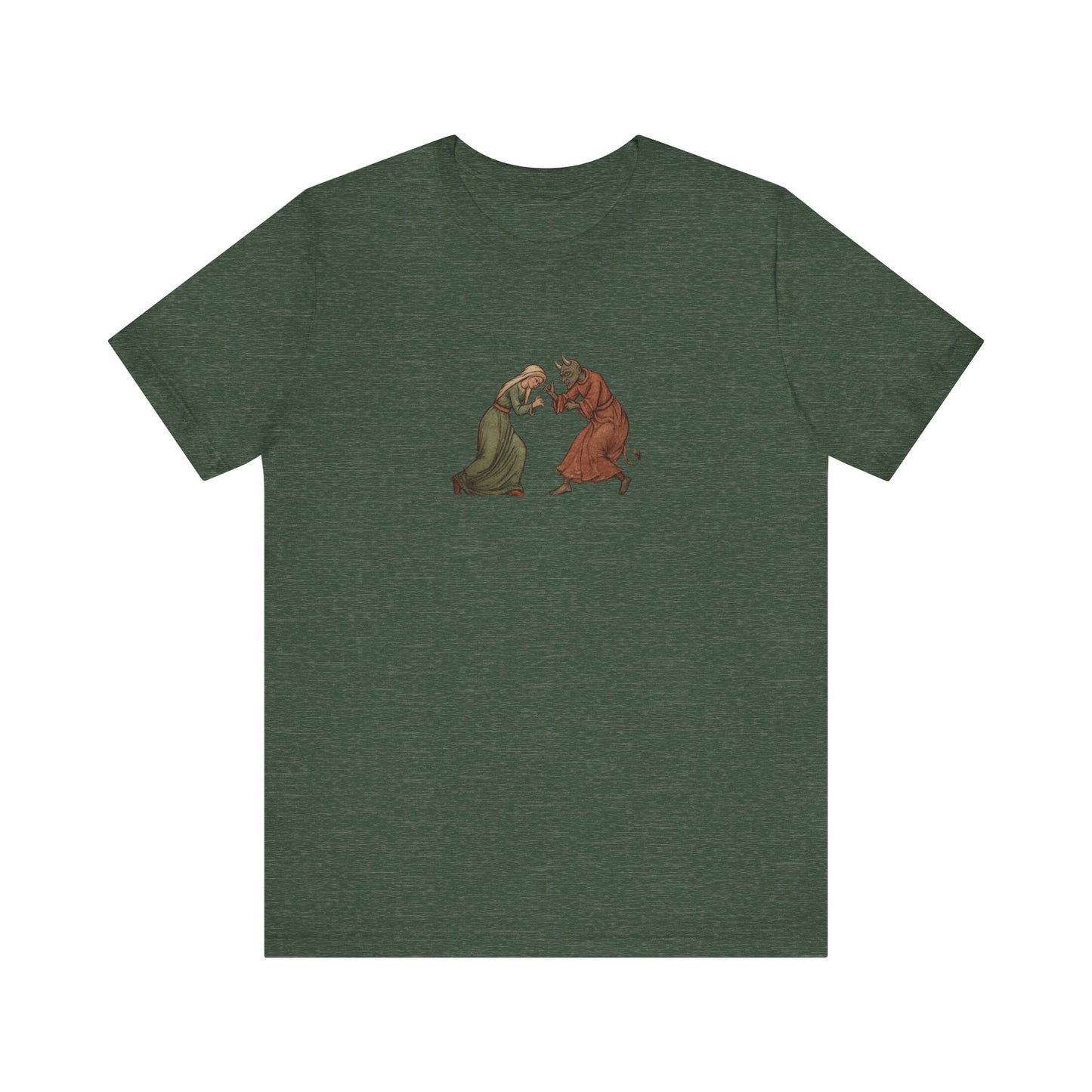The Virgin Mary punching the Devil Medieval Manuscript T-shirt