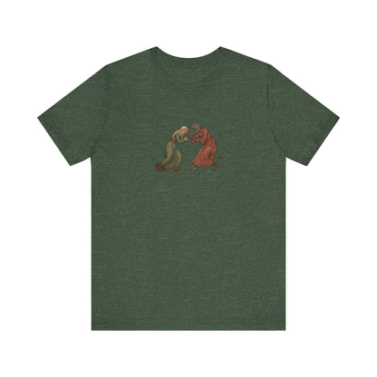 The Virgin Mary punching the Devil Medieval Manuscript T-shirt