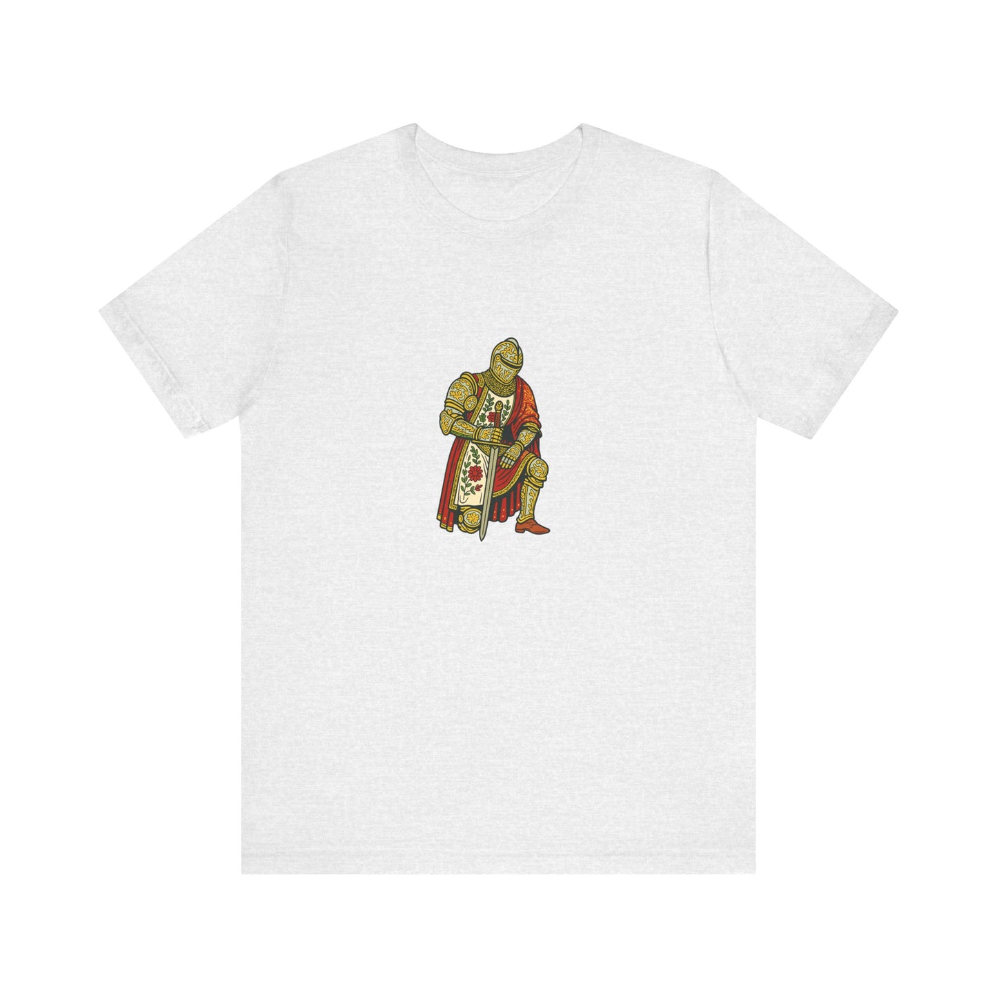 Kneeling Medieval Knight Floral Tee