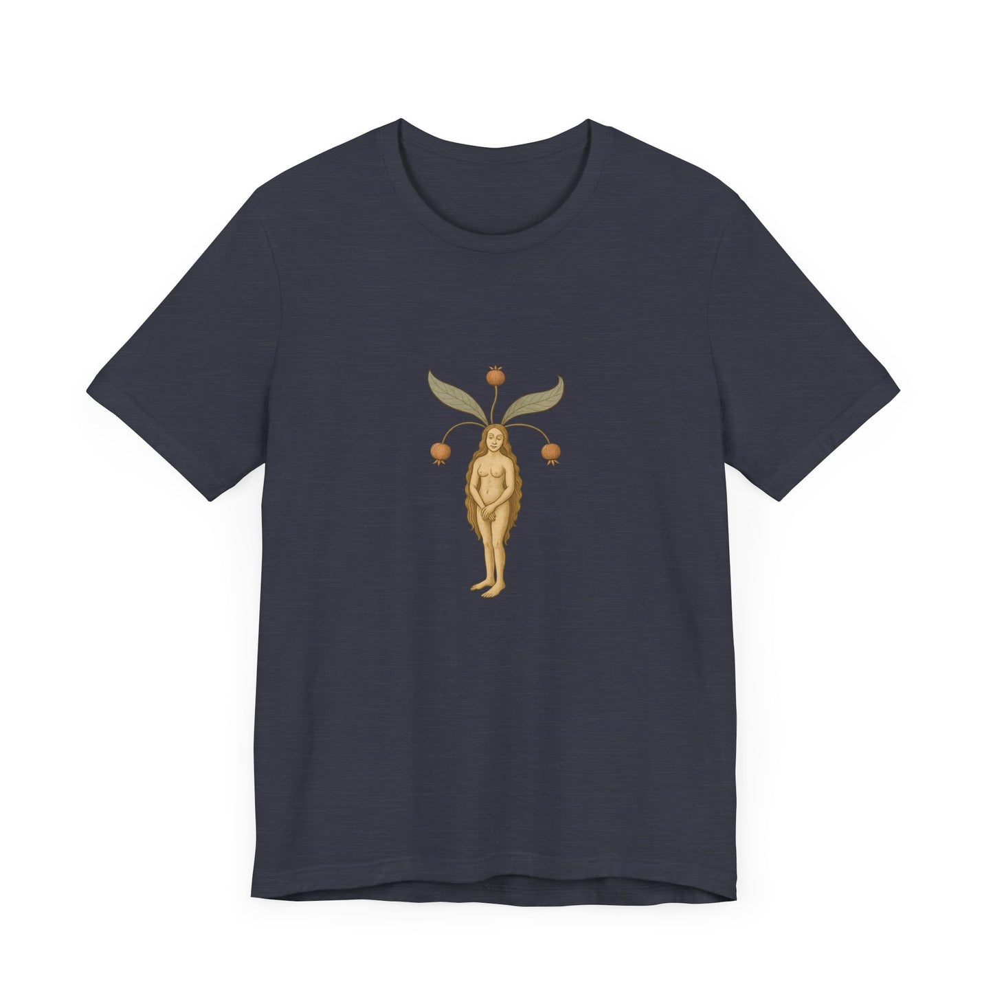 Big Mandragora Muse, Medieval Mandrake Herb Lore Unisex Heavy Cotton Tee