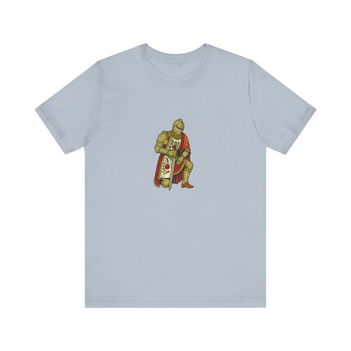 Kneeling Medieval Knight Floral Tee