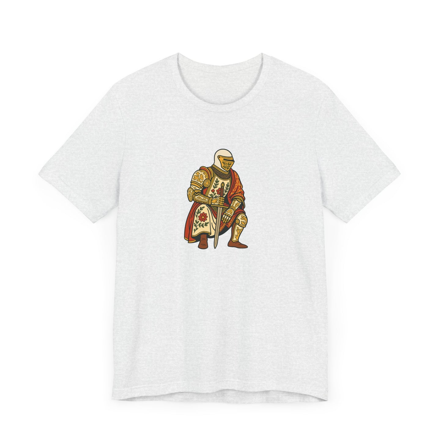 Medieval Knight With Original Flora Pattern Tee