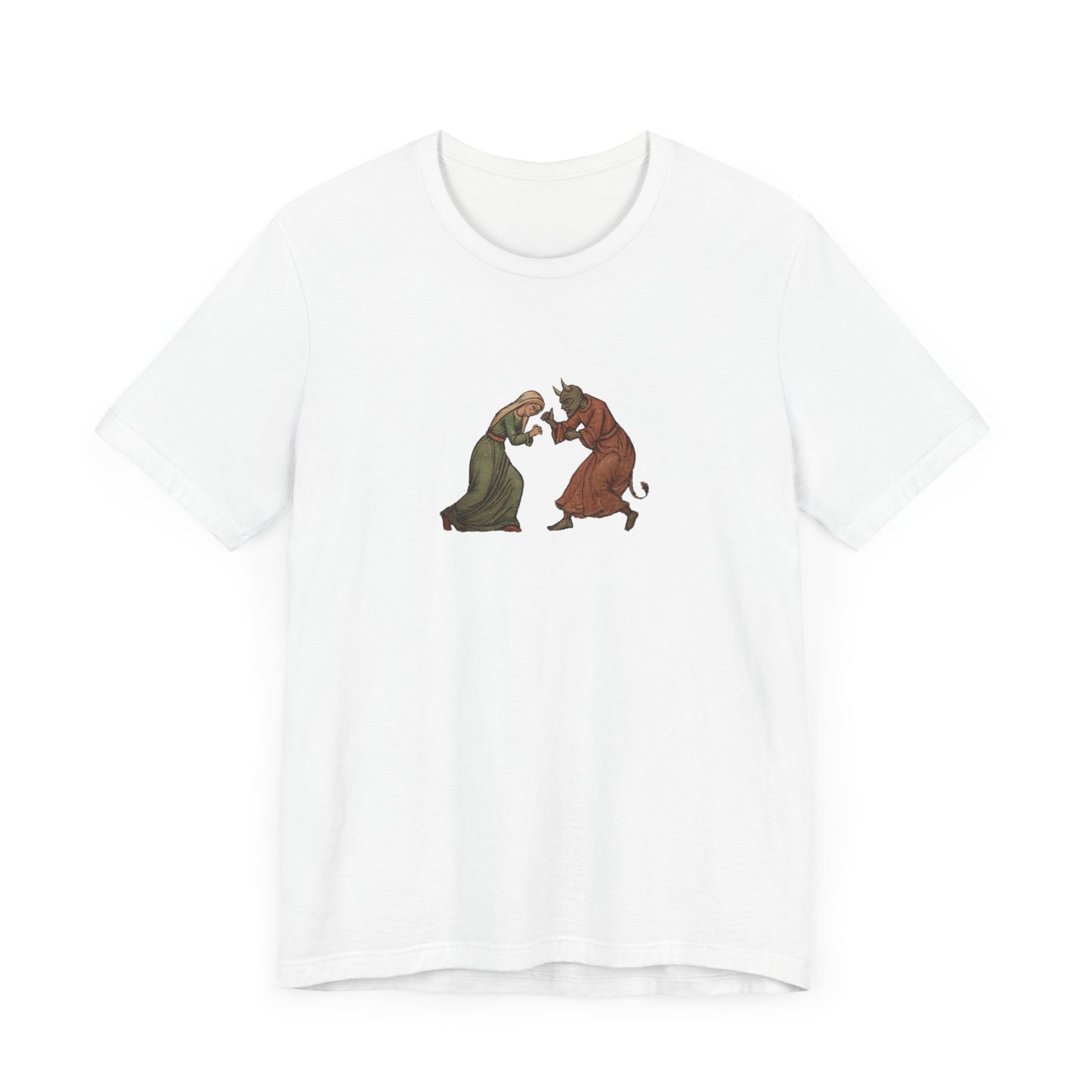 The Virgin Mary punching the Devil Medieval Manuscript T-shirt