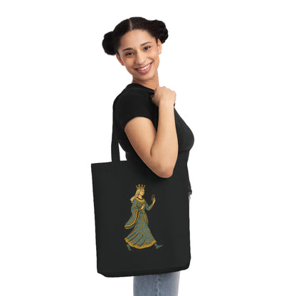 The Crowned Strutter – Medieval Couture on the Go - Woven Tote Bag
