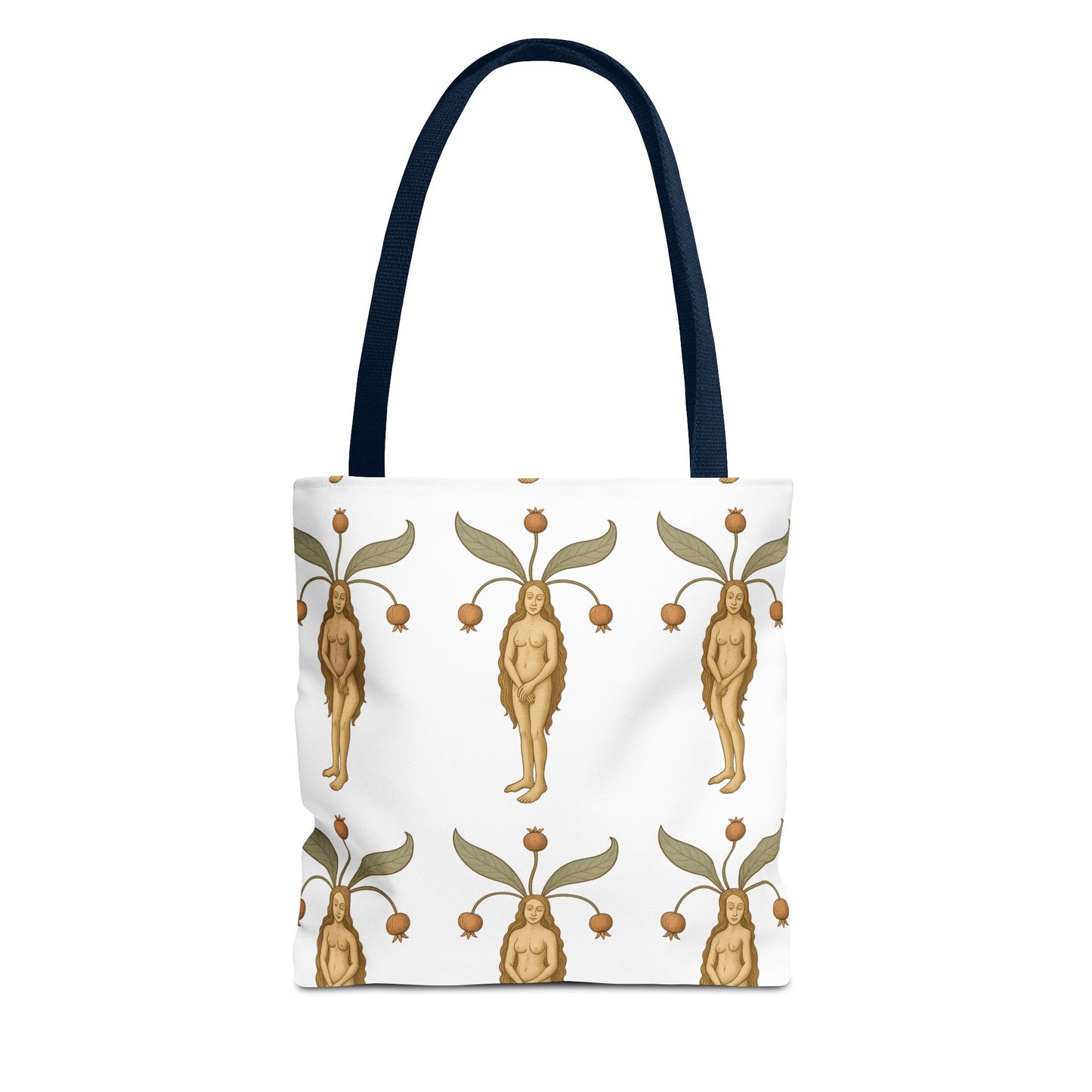 Mandragora Muse, Medieval Herb Lore Unisex Whimsical Patterned Tote Bag