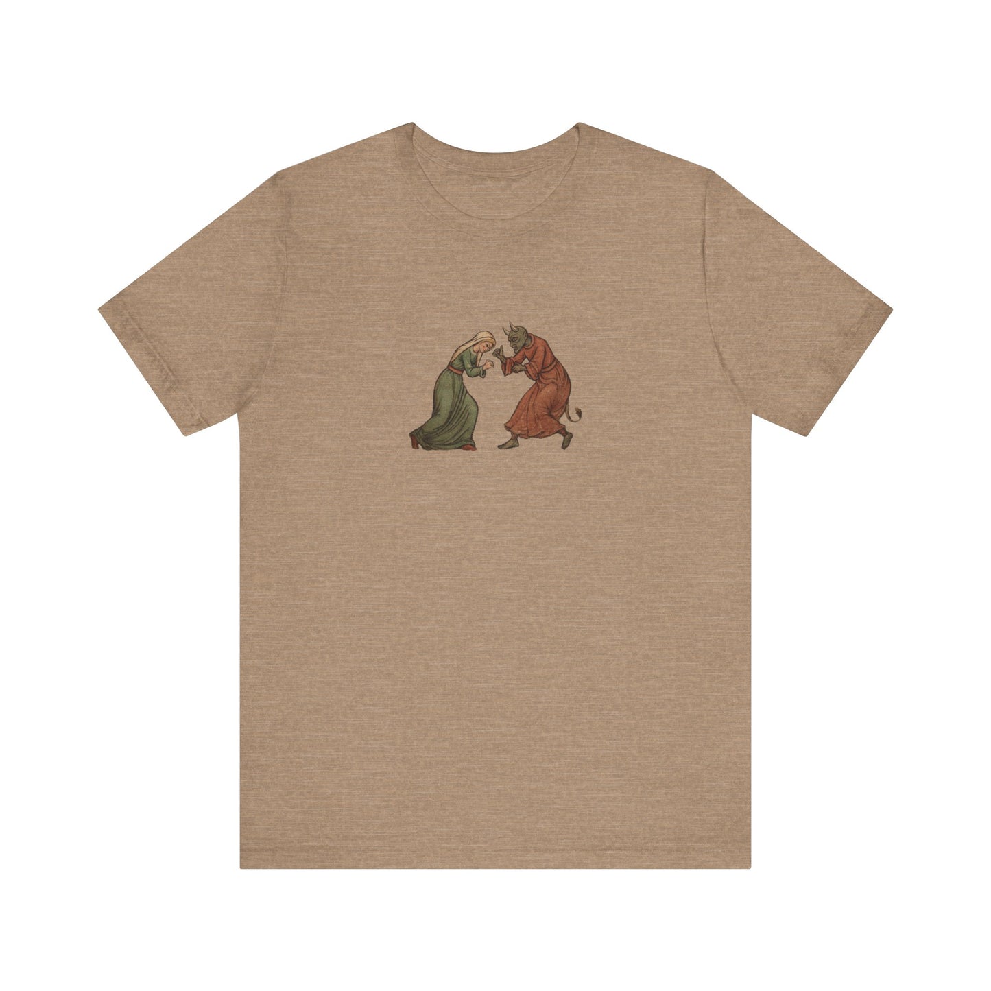 The Virgin Mary punching the Devil Medieval Manuscript T-shirt