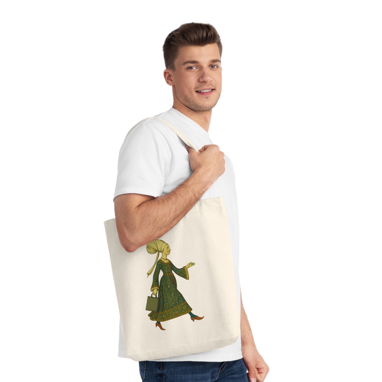 Lady of the Mall – Medieval Fashionista - Woven Tote Bag