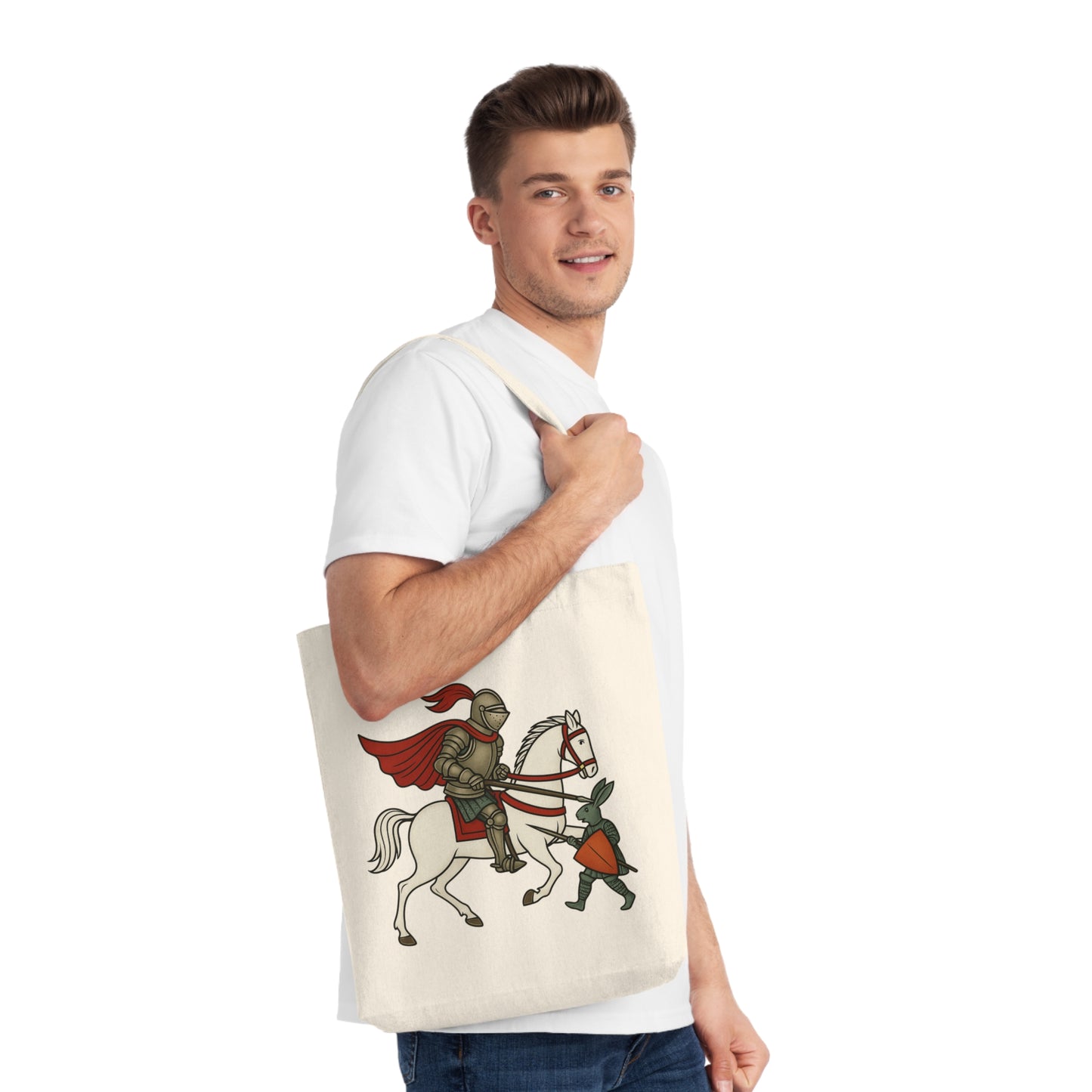 Knight & Hare - Medieval Humor Woven Tote Bag