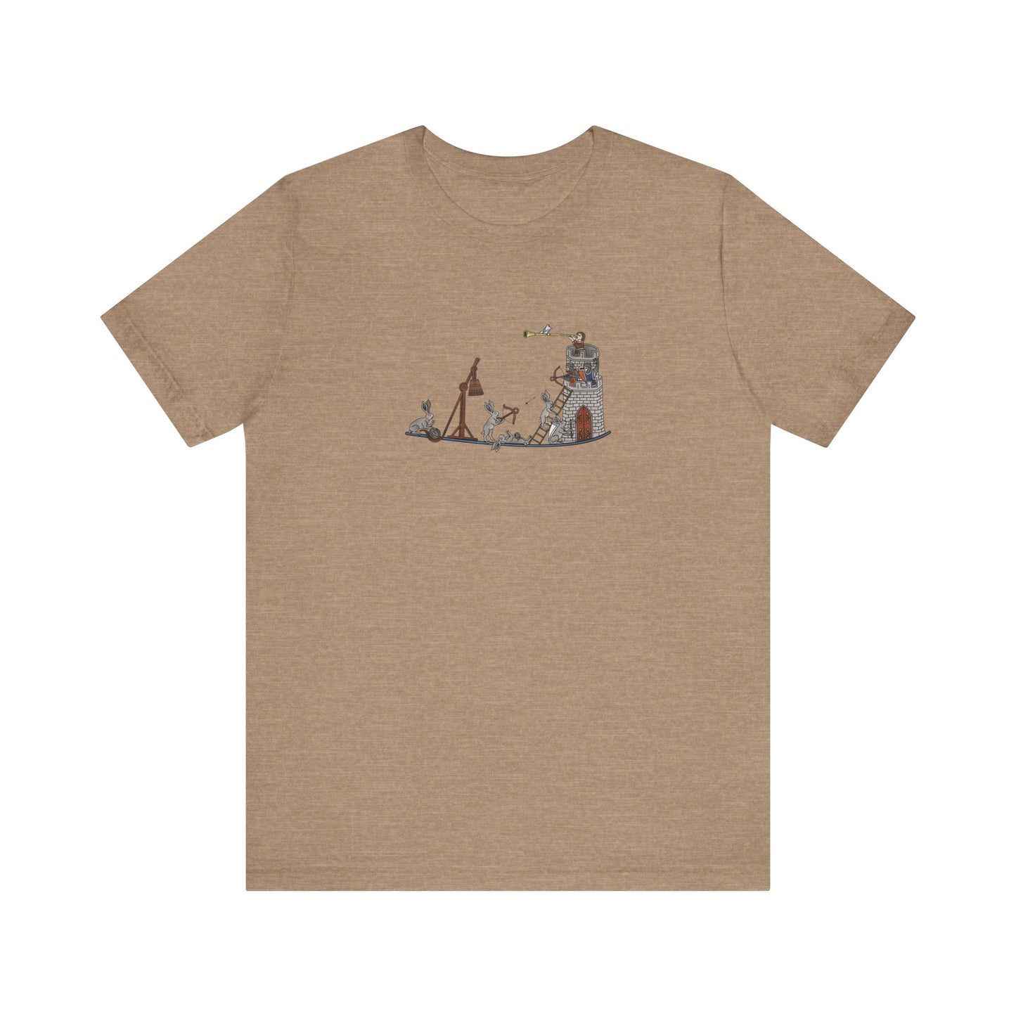 Medieval Rabbits Castle Siege, Medieval Manuscript Art T-shirt