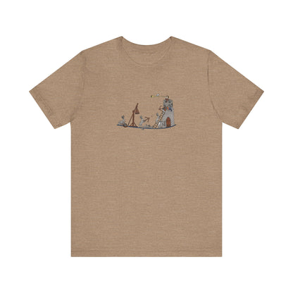 Medieval Rabbits Castle Siege, Medieval Manuscript Art T-shirt