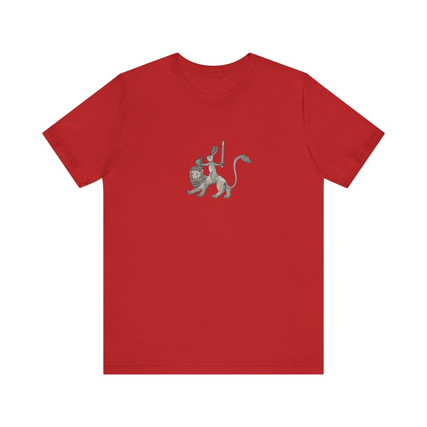 Sword-wielding Medieval Rabbit Riding a Lion Posters and Art Prints Tee