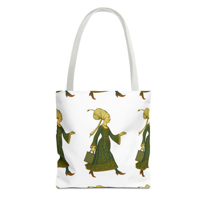 Lady of the Mall – Medieval Fashionista - Elegant Vintage Woman Tote Bag