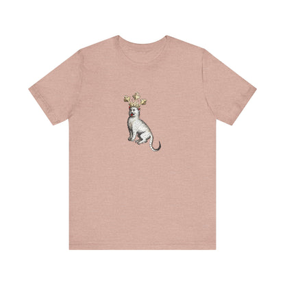 Silly Medieval Cat with Crown – 15th Century Heraldic Art Tee