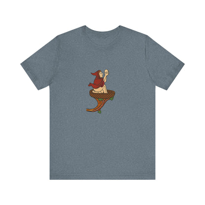 The Eggman Monk, Medieval Marginalia Print T-shirt