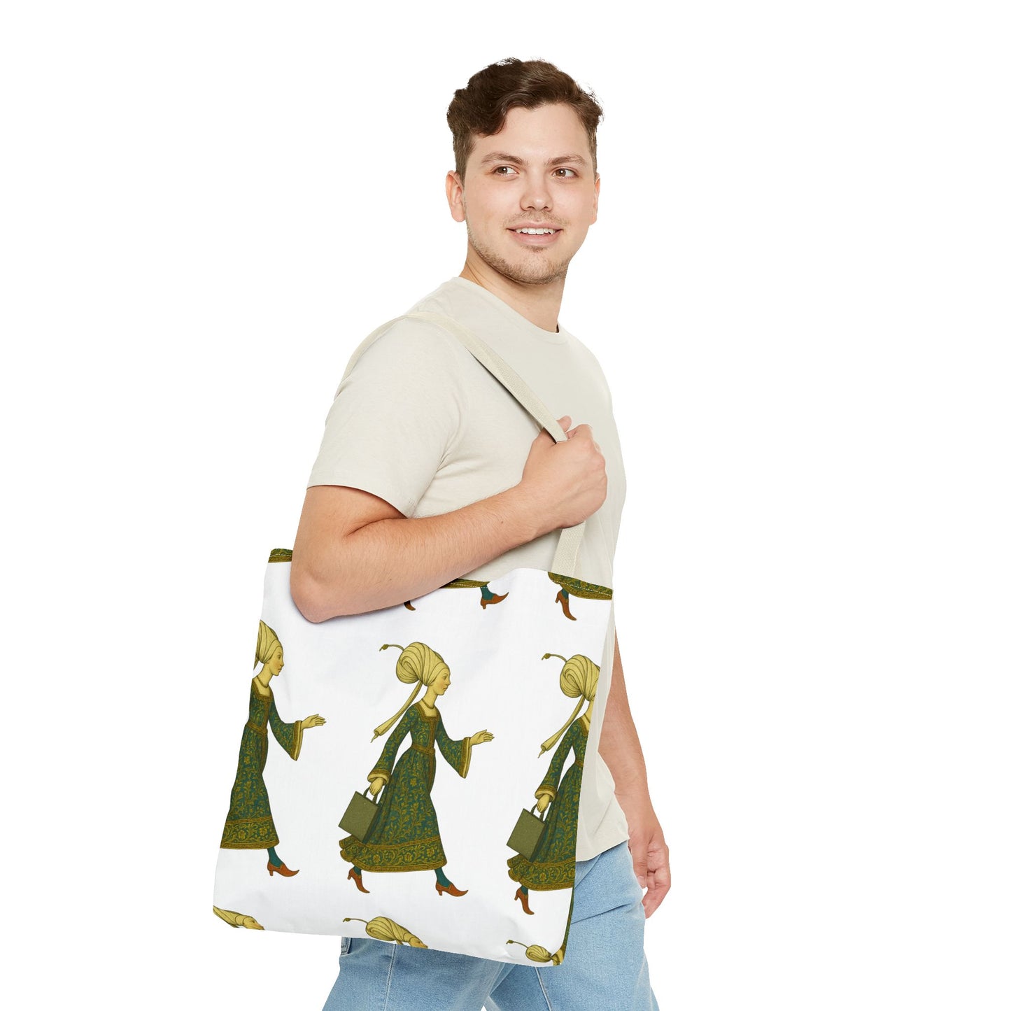 Lady of the Mall – Medieval Fashionista - Elegant Vintage Woman Tote Bag