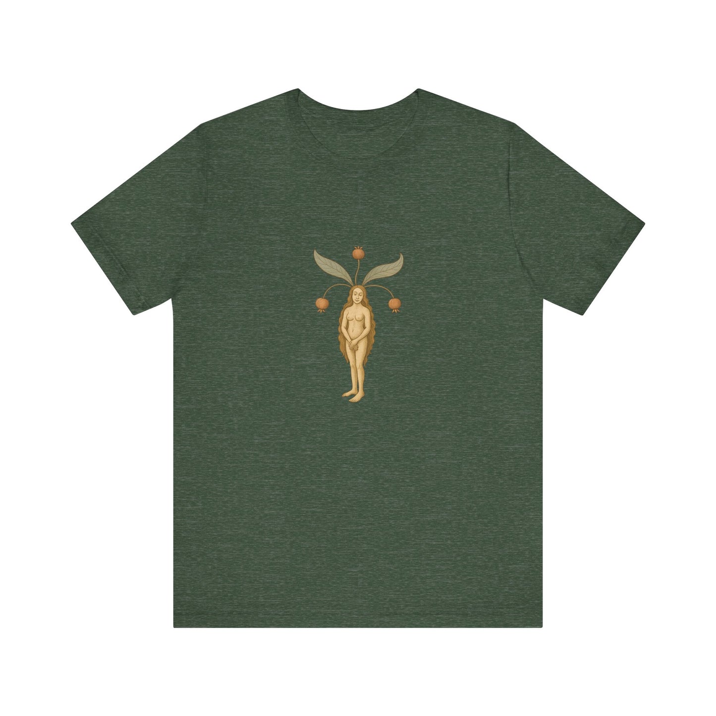 Big Mandragora Muse, Medieval Mandrake Herb Lore Unisex Heavy Cotton Tee