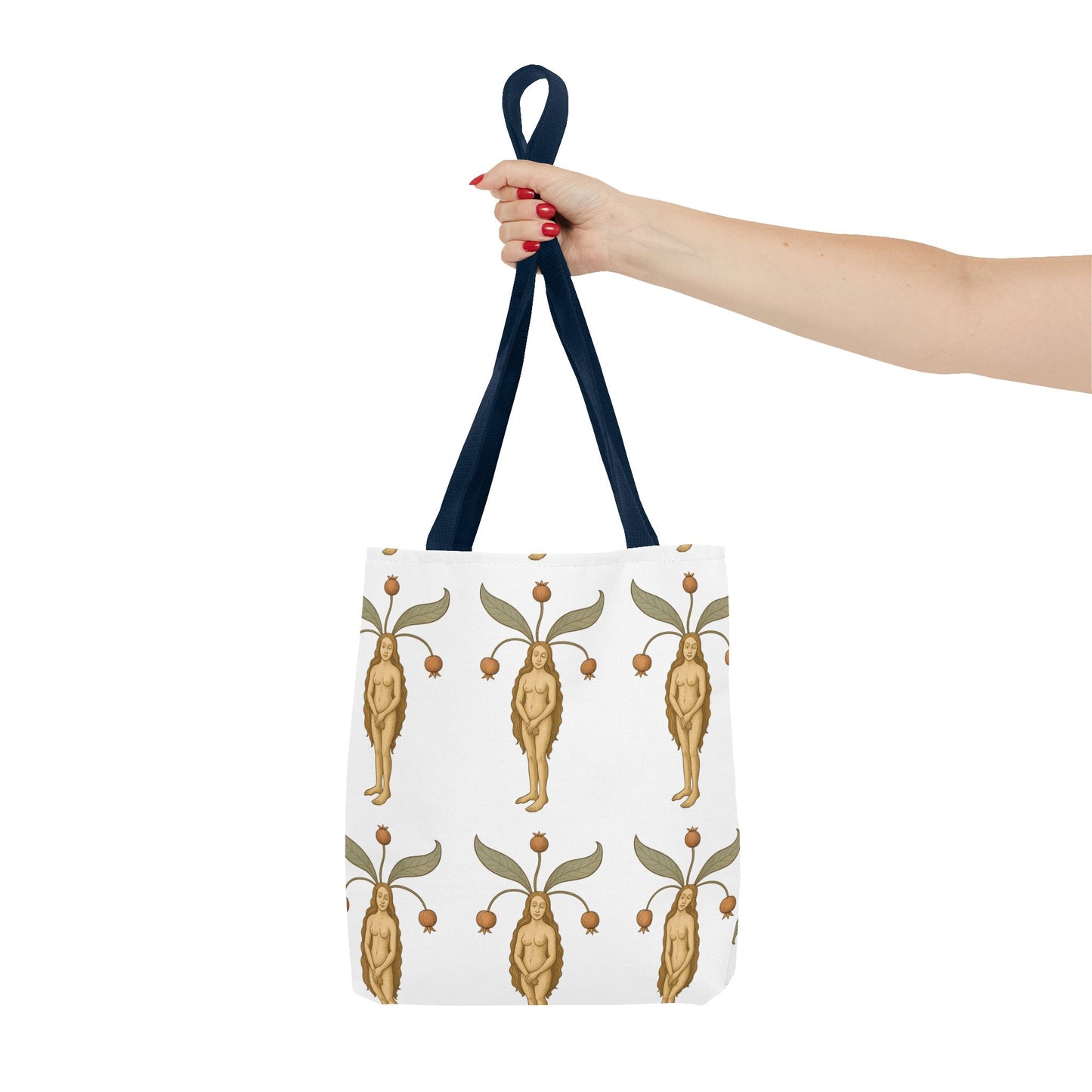 Mandragora Muse, Medieval Herb Lore Unisex Whimsical Patterned Tote Bag